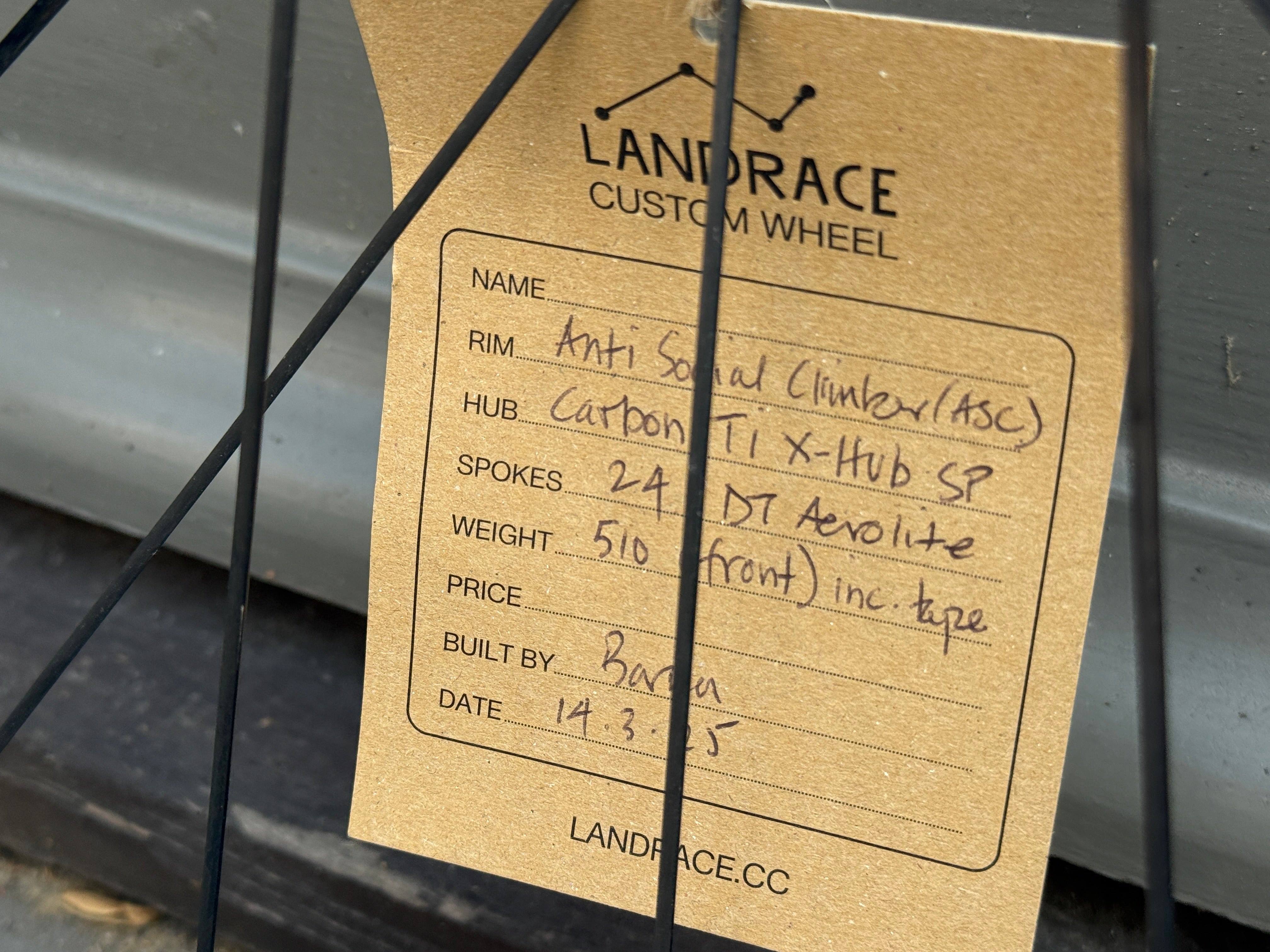 LANDRACE A.S.C. (Anti-Social Climber) carbon wheelset